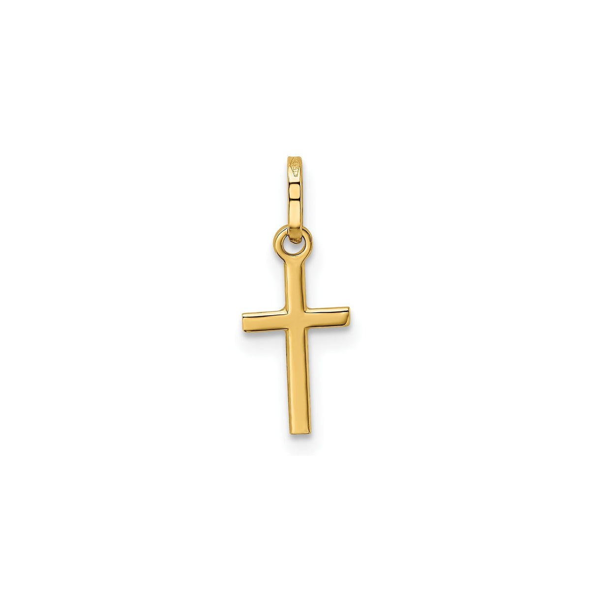 14k Yellow Gold Cross Pendant, Classic Christian Religious Jewelry for Women and Unisex Wear