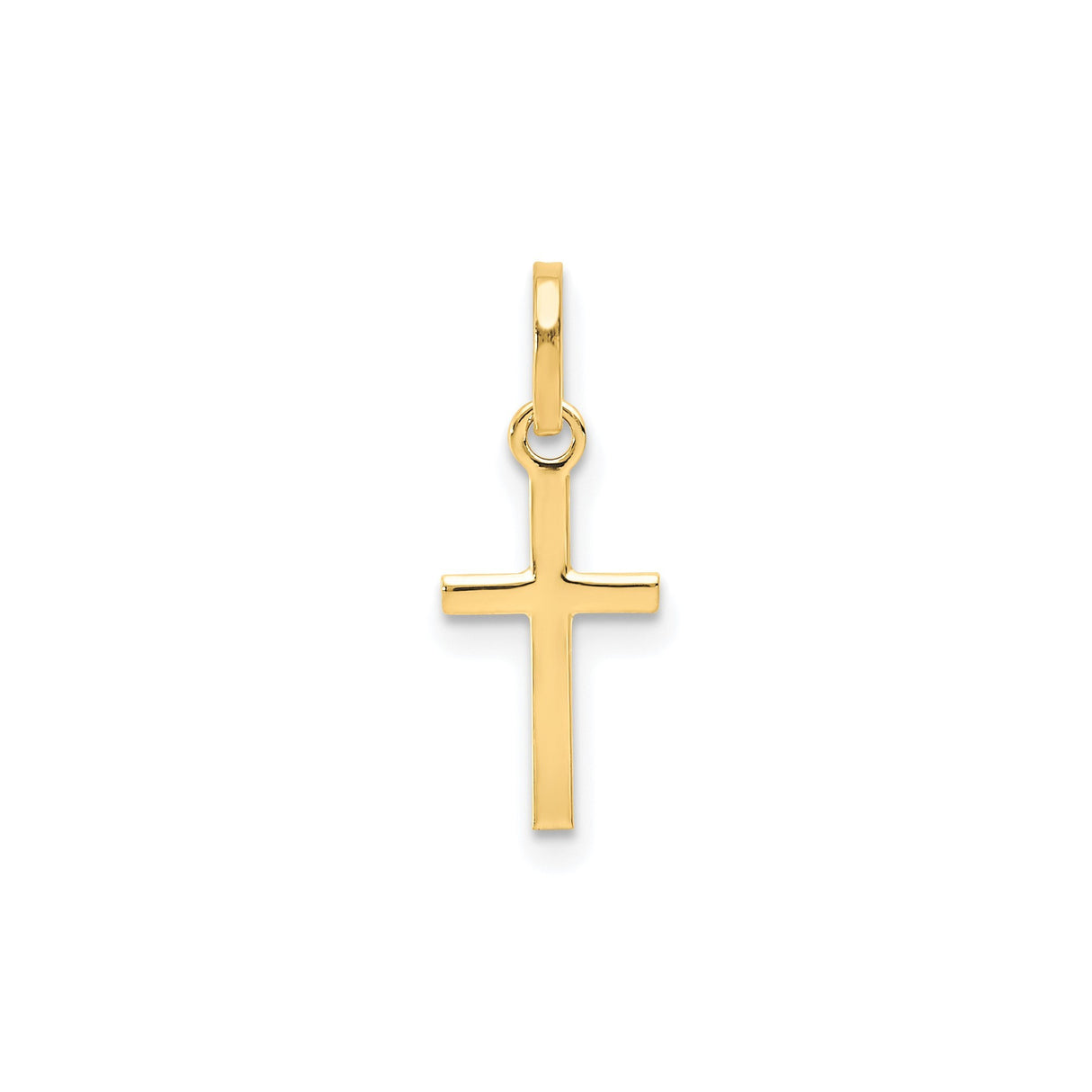 14k Yellow Gold Cross Pendant, Classic Christian Religious Jewelry for Women and Unisex Wear