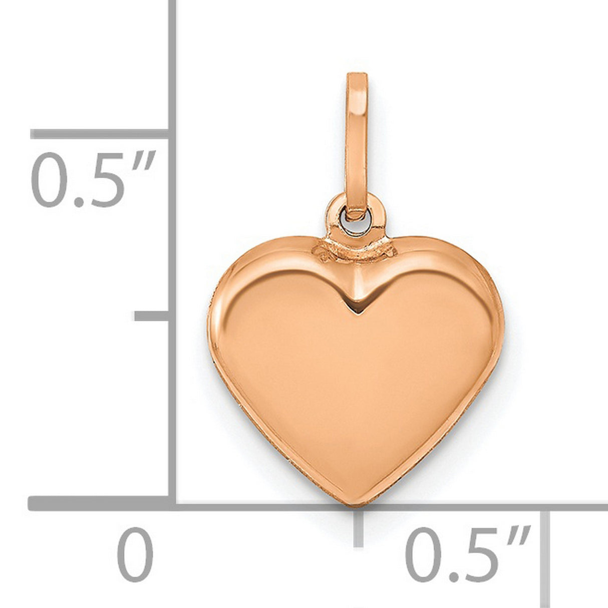 14k Rose Gold Heart Pendant, Smooth Polished Finish, Minimalist Romantic Design for Women