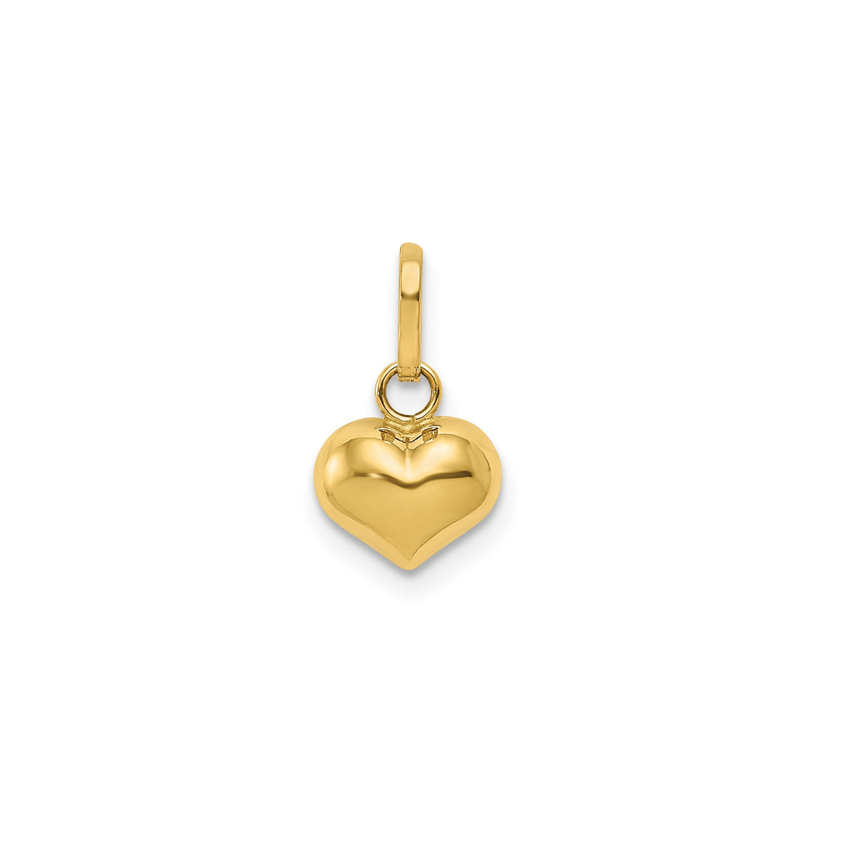 14k Yellow Gold Heart Locket Pendant, Smooth Polished Finish, Classic Symbol of Love for Women
