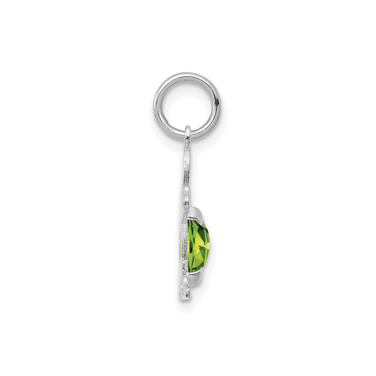 14k White Gold Boy Pendant with Oval Peridot, August Birthstone, Family Theme Jewelry