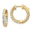 14k Yellow Gold Hoop Earrings with Cubic Zirconia, Filigree Design, Formal Jewelry for Women