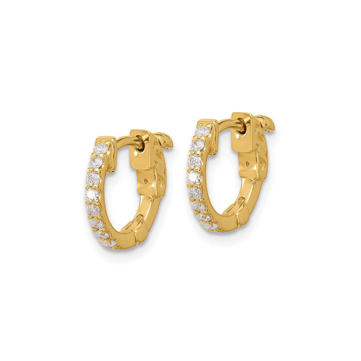 14k Yellow Gold Hoop Earrings with Diamond, Dragon and Sword Motif, Medieval Fantasy Style
