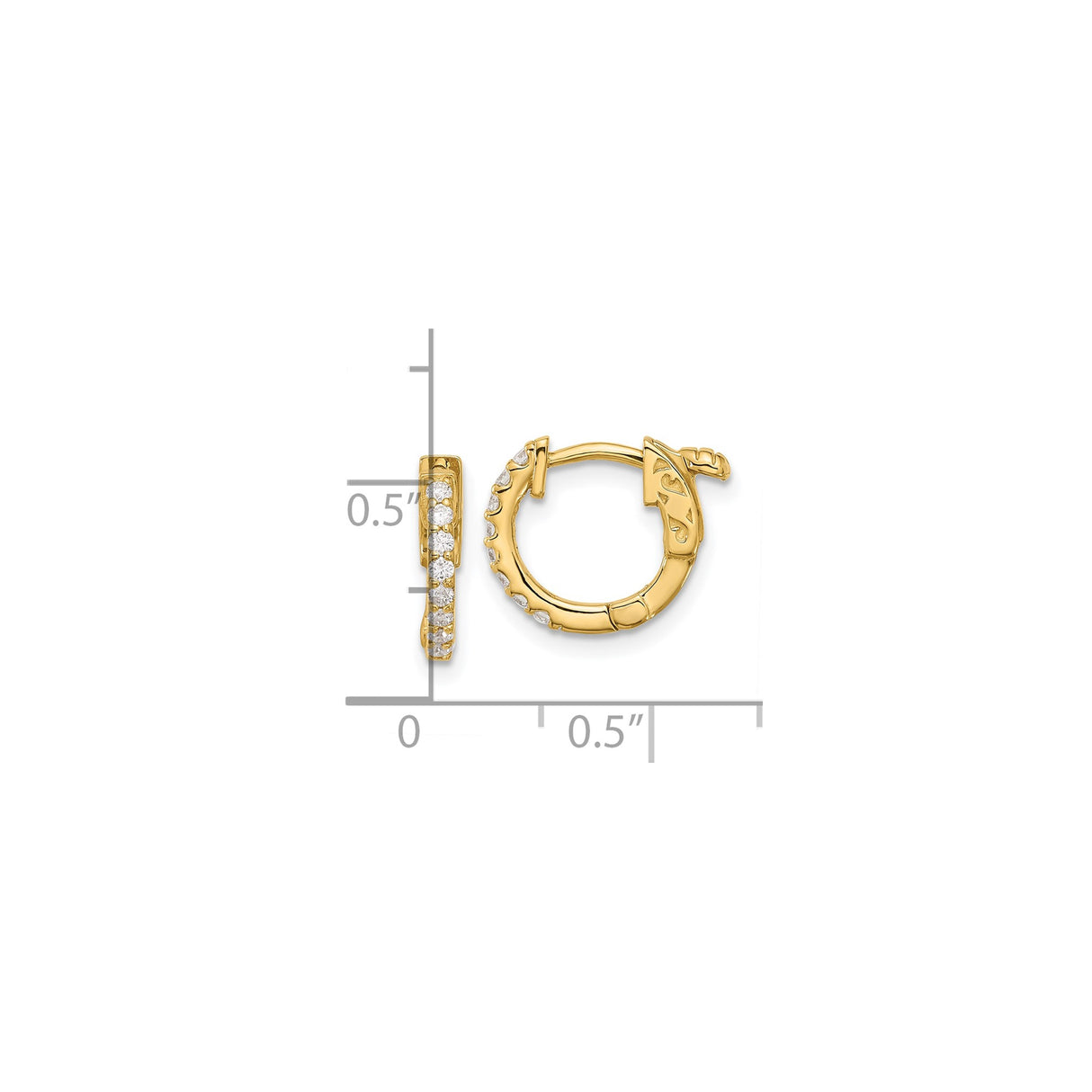 14k Yellow Gold Hoop Earrings with Diamond, Dragon and Sword Motif, Medieval Fantasy Style