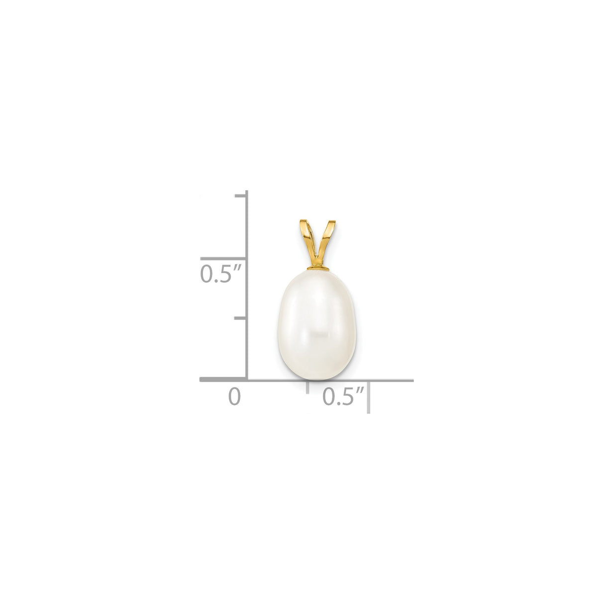 14k Yellow Gold Drop Pendant with White Cultured Pearl, Classic Bridal Jewelry for Women