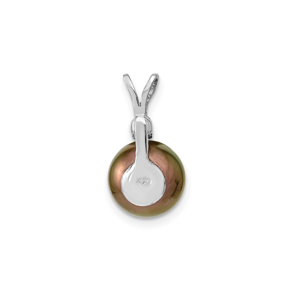 14k White Gold Pendant with Black Tahitian Cultured Pearl and Diamond Accent
