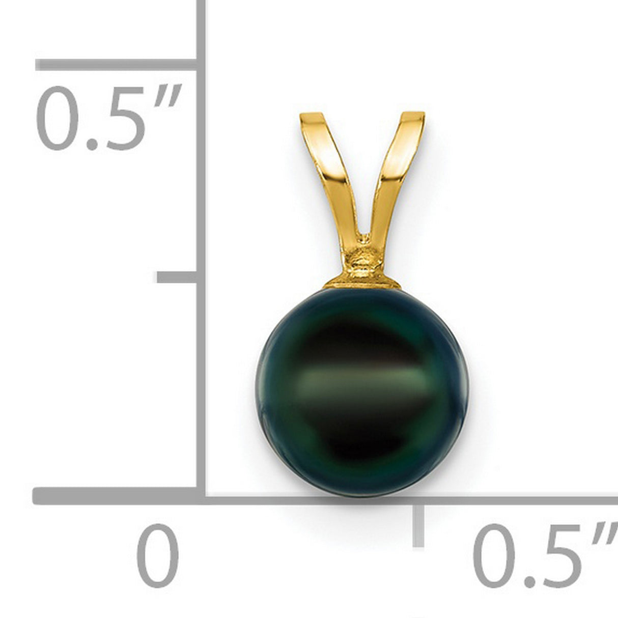14k Yellow Gold Pendant with Black Tahitian Pearl, Classic Formal Style for Women