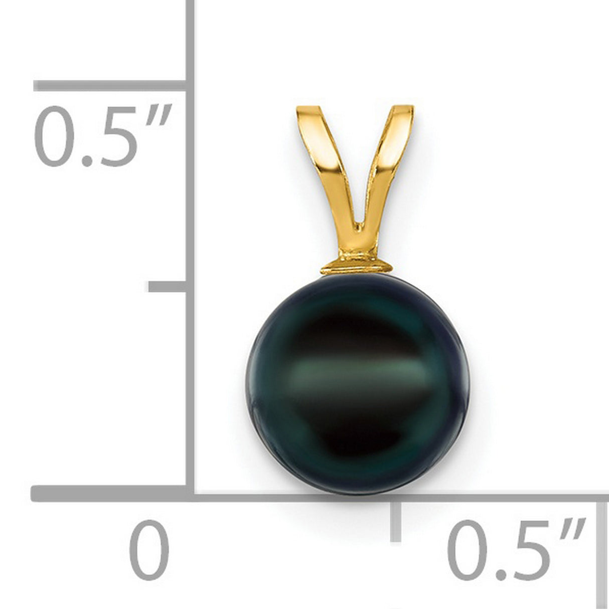 14k Yellow Gold Pendant with Black Tahitian Pearl, Minimalist Luxury Jewelry for Women