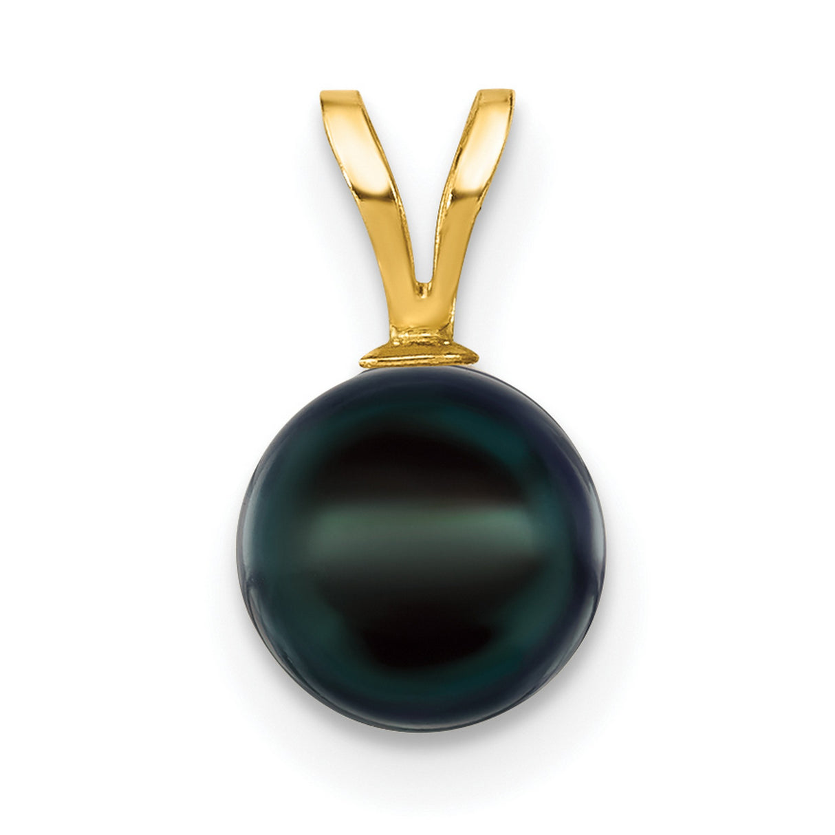 14k Yellow Gold Pendant with Black Tahitian Pearl, Minimalist Luxury Jewelry for Women