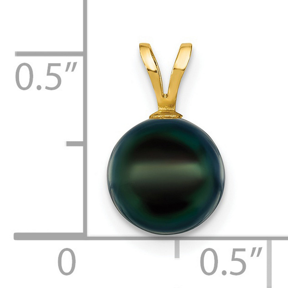 14k Yellow Gold Pendant with Black Tahitian Pearl, Modern Minimalist Design for Women