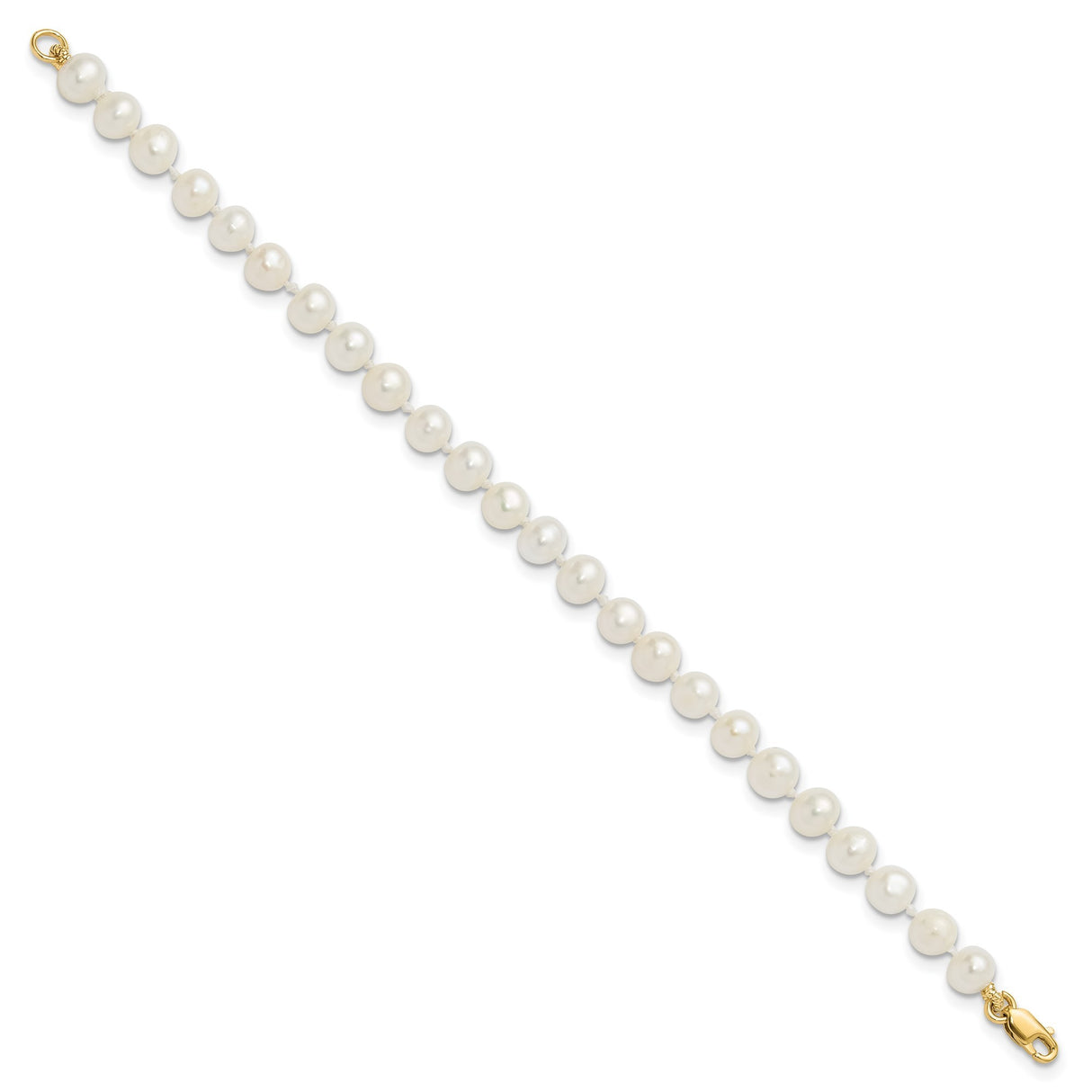 4-5mm FWC Pearl Bracelet Earrings Charm Pendant in Real 14k Yellow Gold