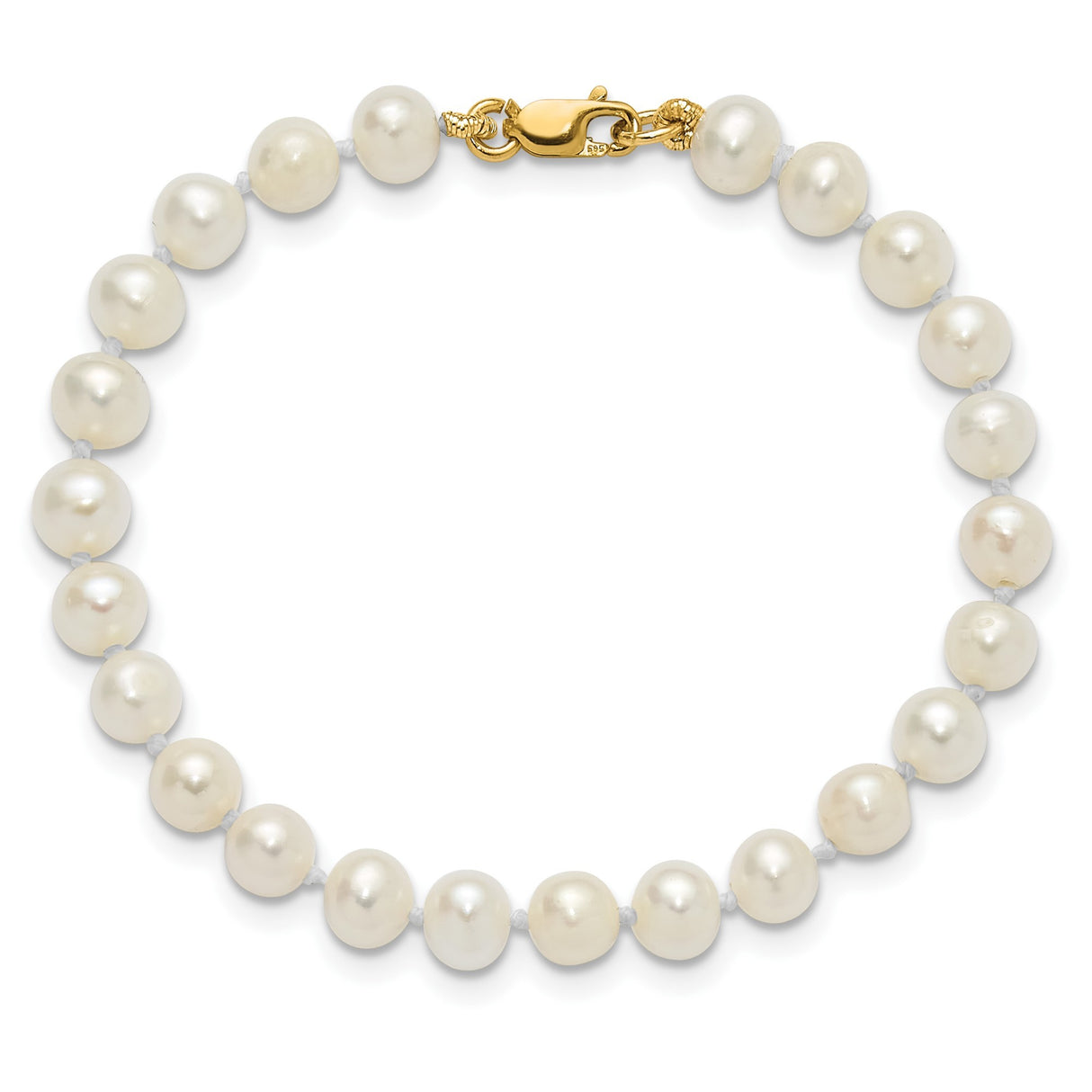 4-5mm FWC Pearl Bracelet Earrings Charm Pendant in Real 14k Yellow Gold