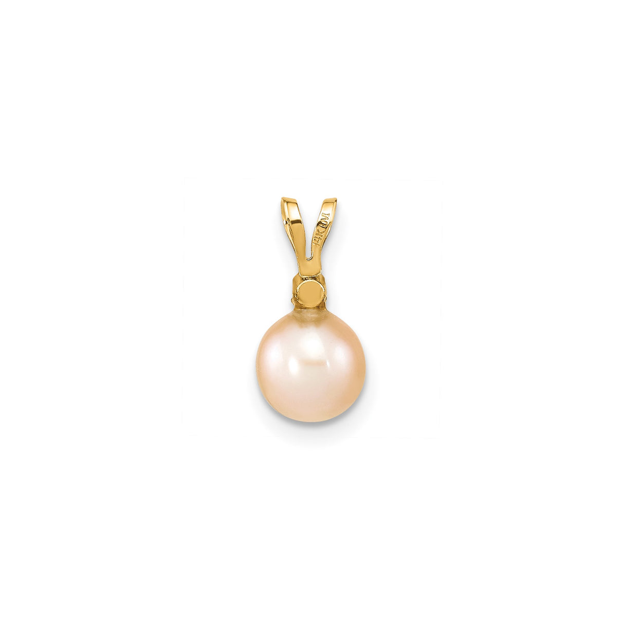 14k Yellow Gold Pendant with Cultured Pearl and Diamond, Elegant Bridal Jewelry for Women