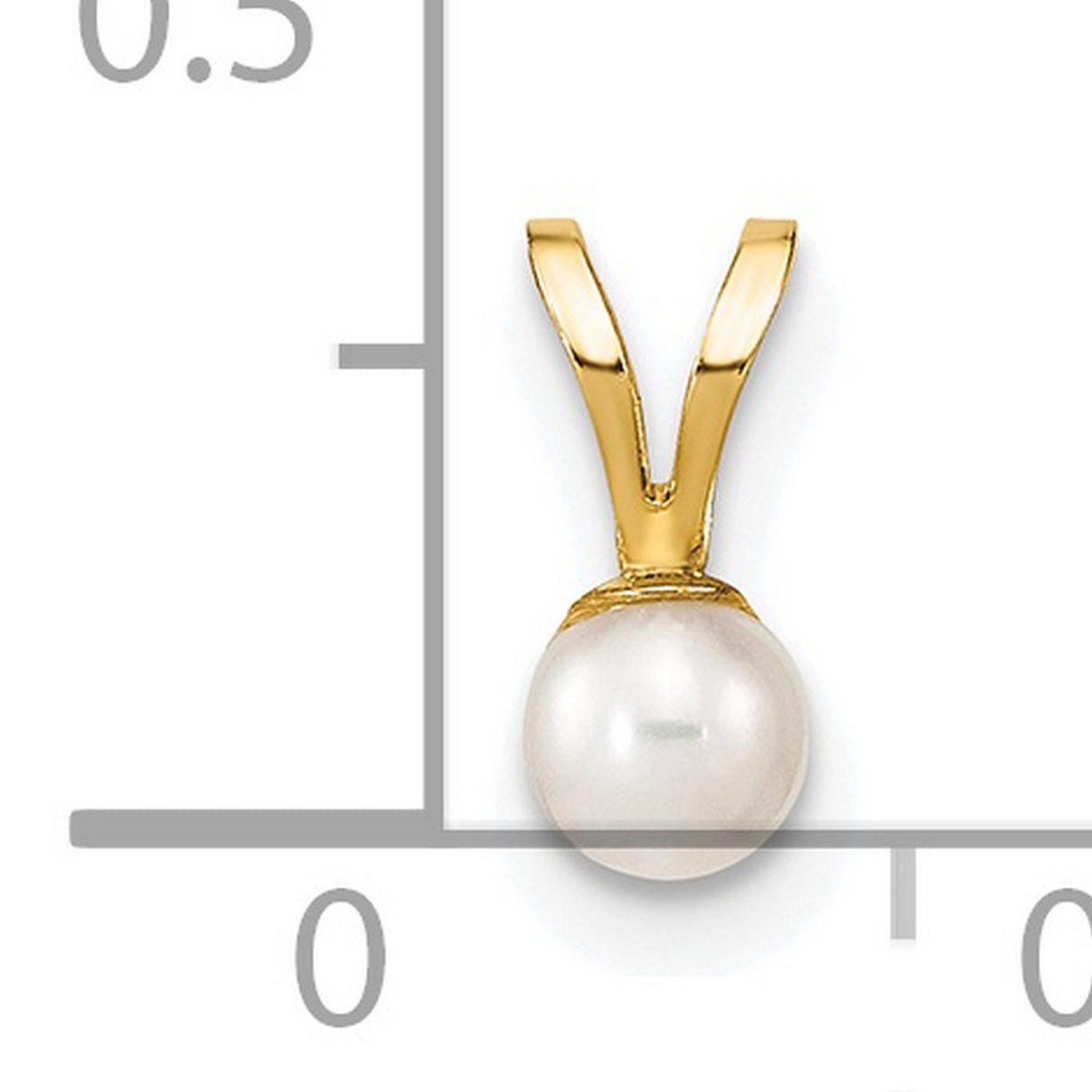 14k Yellow Gold Pendant with White Pearl Drop, Minimalist Dainty Design for Women