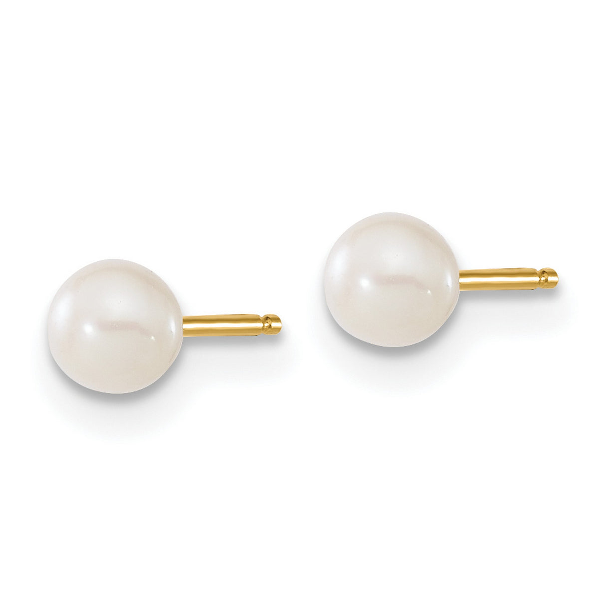 Kids 4-5mm FWC Pearl Earrings Charm Pendant in Real 14k Yellow Gold