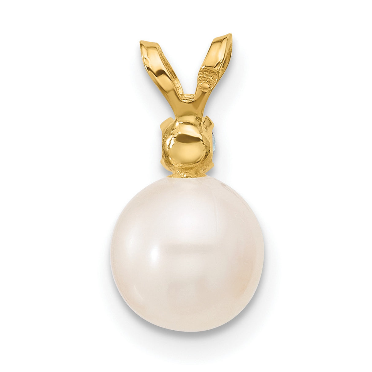 14k Yellow Gold Pendant with Swiss Blue Topaz and Freshwater Pearl, Classic Dainty Charm for Women