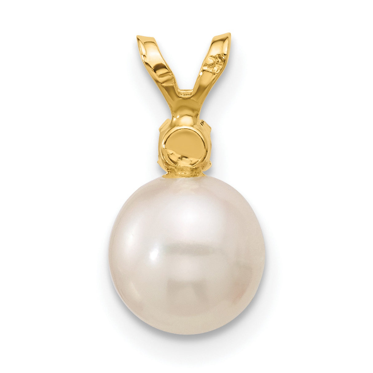 14k Yellow Gold Pendant with Citrine and White Pearl, Timeless Elegant Charm for Women