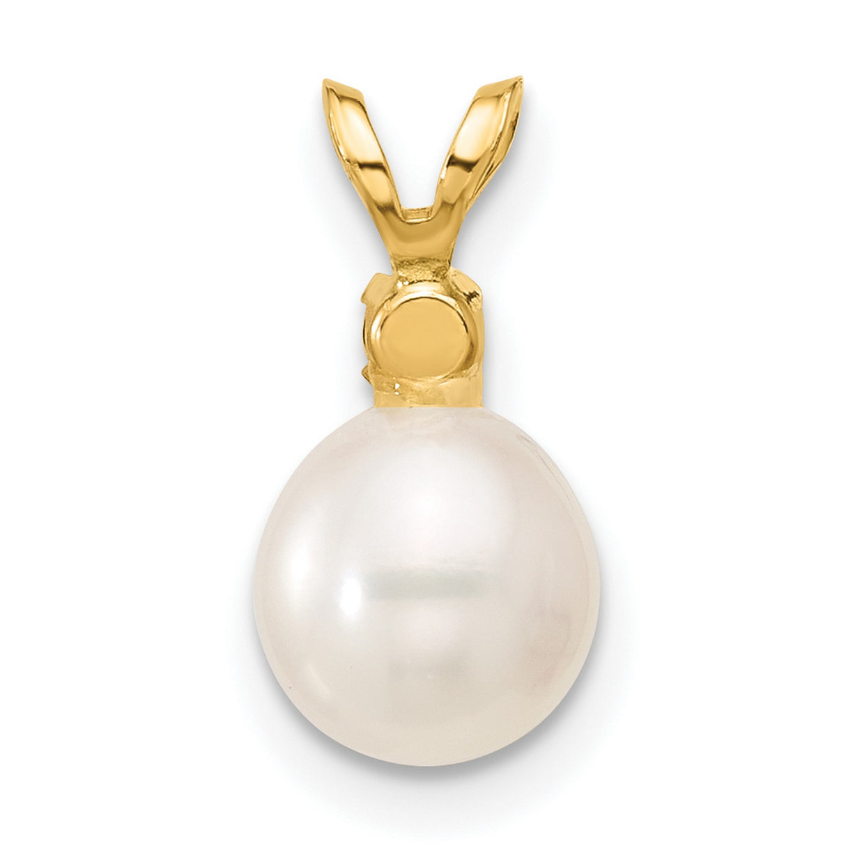 14k Yellow Gold Pendant with Garnet and Pearl, Classic Dainty Charm Design for Women