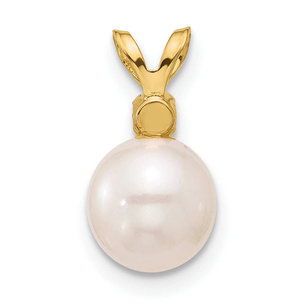 14k Yellow Gold Pendant with White Cultured Pearl and Green Peridot Accent