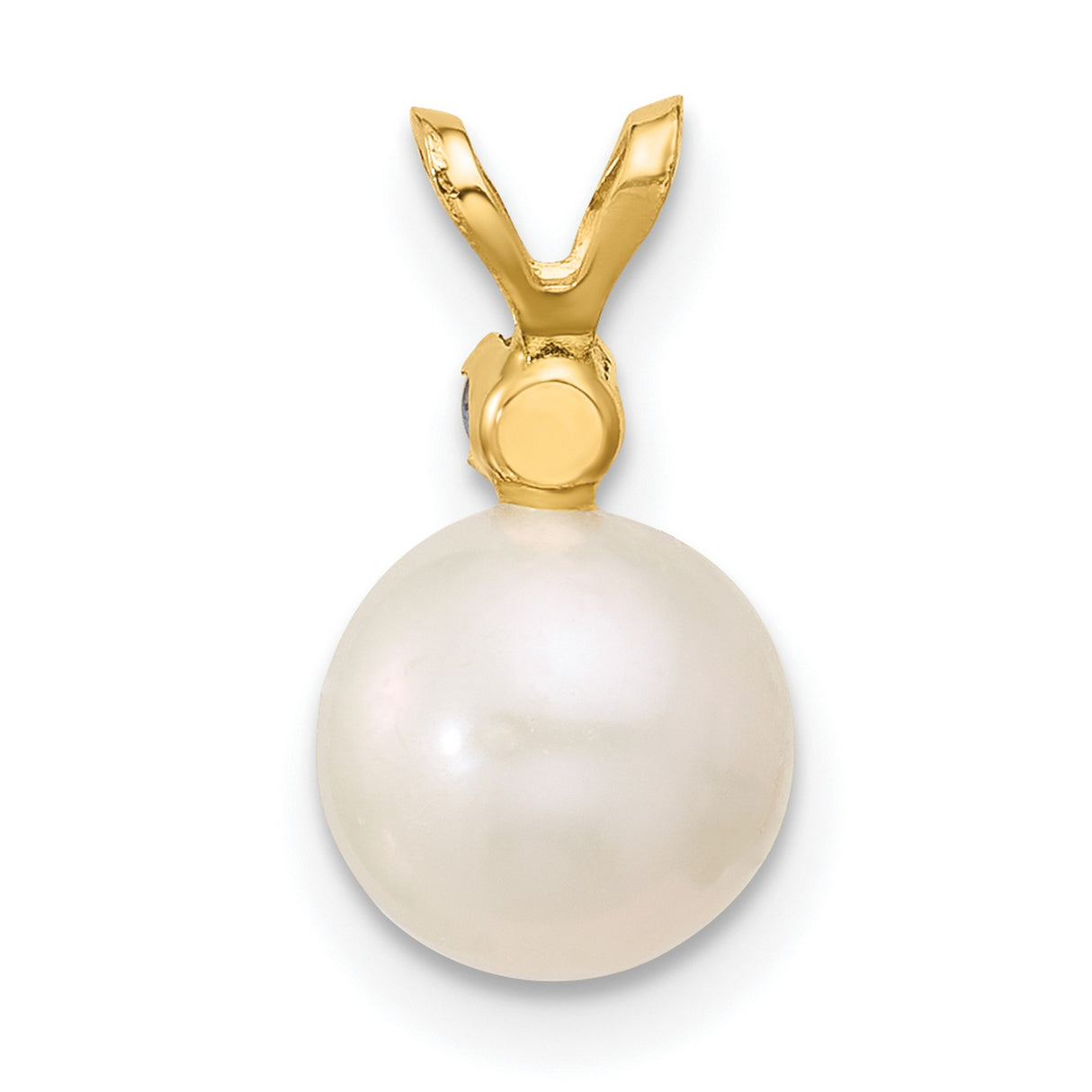 14k Yellow Gold Pendant with White Cultured Pearl and Tanzanite Accent, Bridal Jewelry Charm