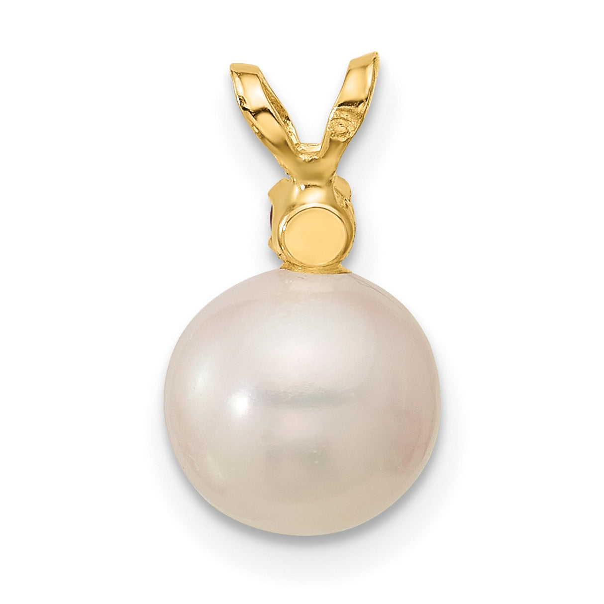 14k Yellow Gold Pendant with Citrine and Freshwater Pearl, Classic Feminine Design