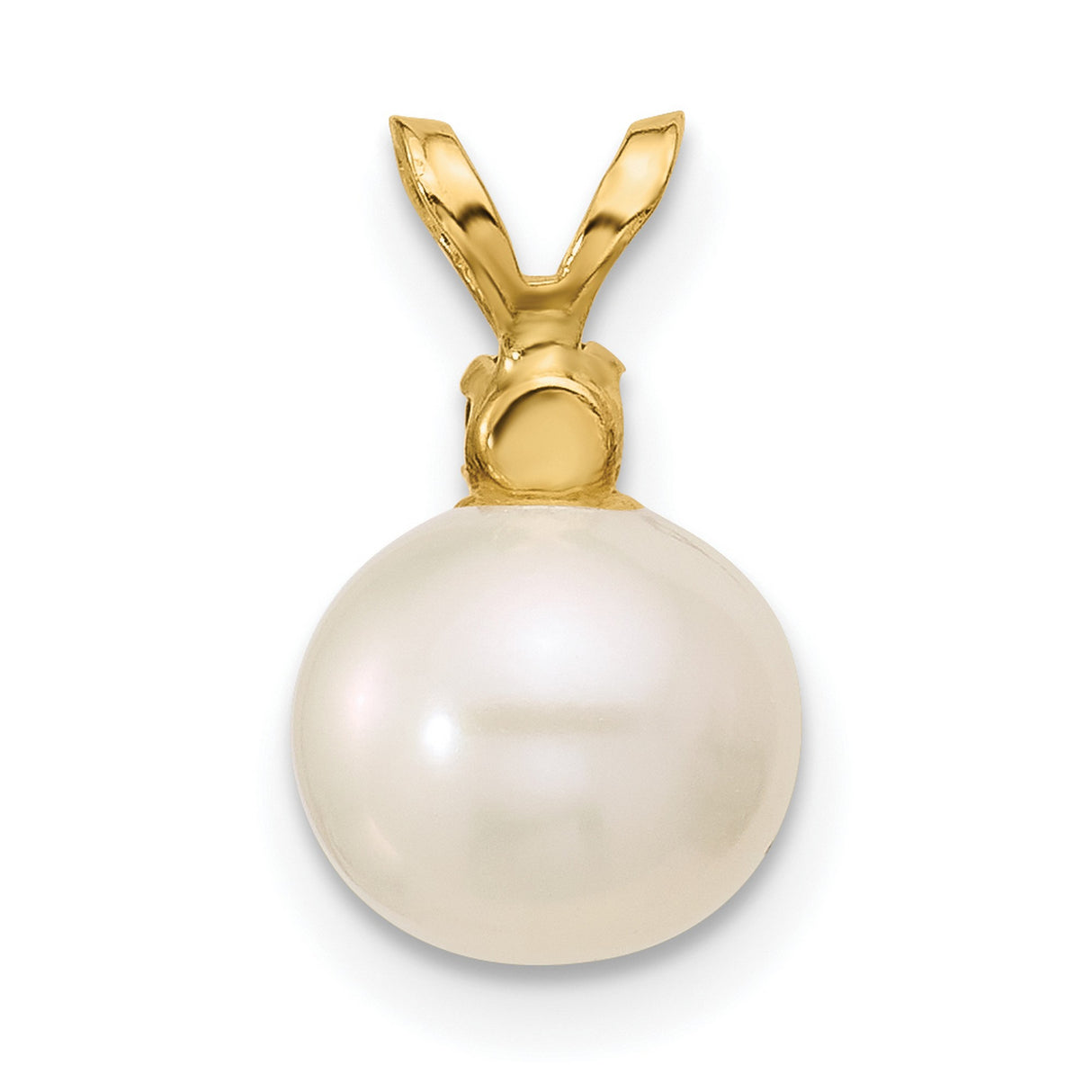 14k Yellow Gold Pendant with Garnet and Cultured White Pearl, Classic Formal Jewelry for Women
