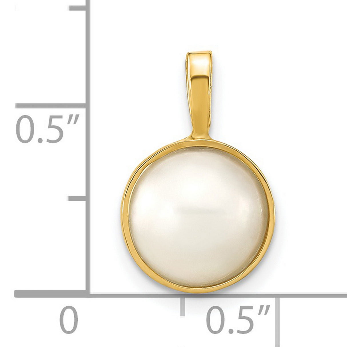 14k Yellow Gold Pendant with White Mother of Pearl, Round Minimalist Design for Women