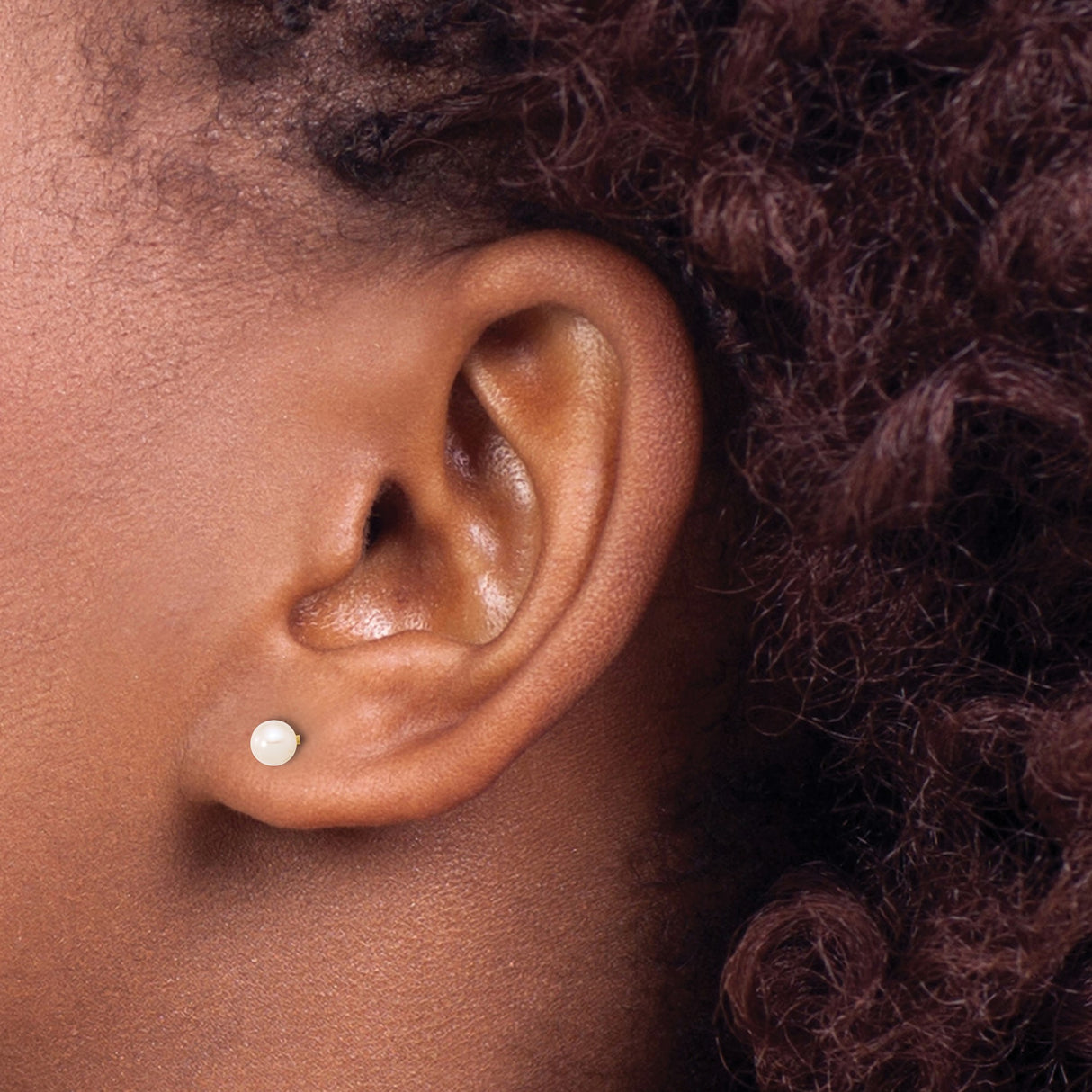 14k Yellow Gold Pearl Stud Earrings with Screw Backs, Classic Minimalist Design