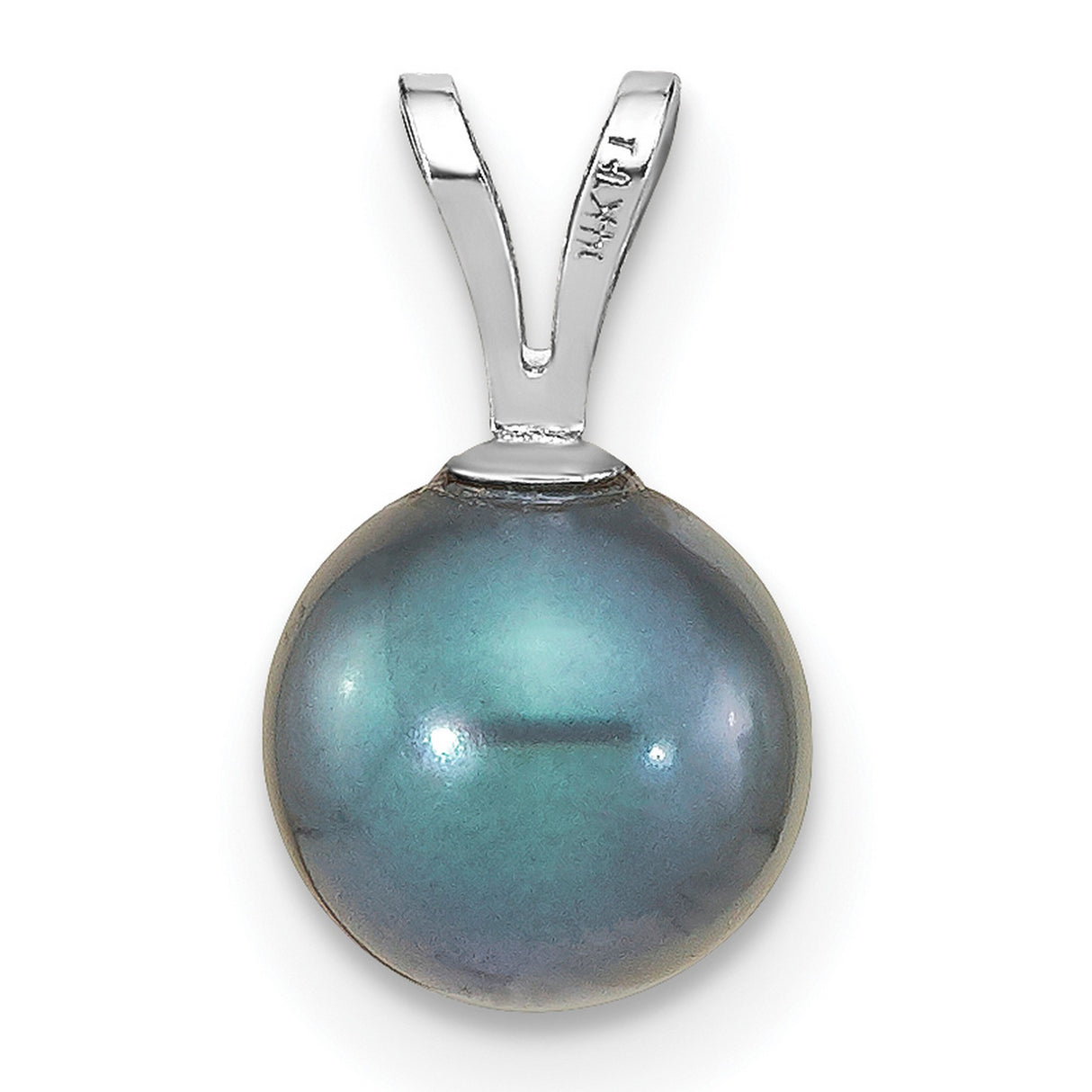 14k White Gold Pendant with Black Tahitian Pearl, Minimalist Saltwater Jewelry for Women