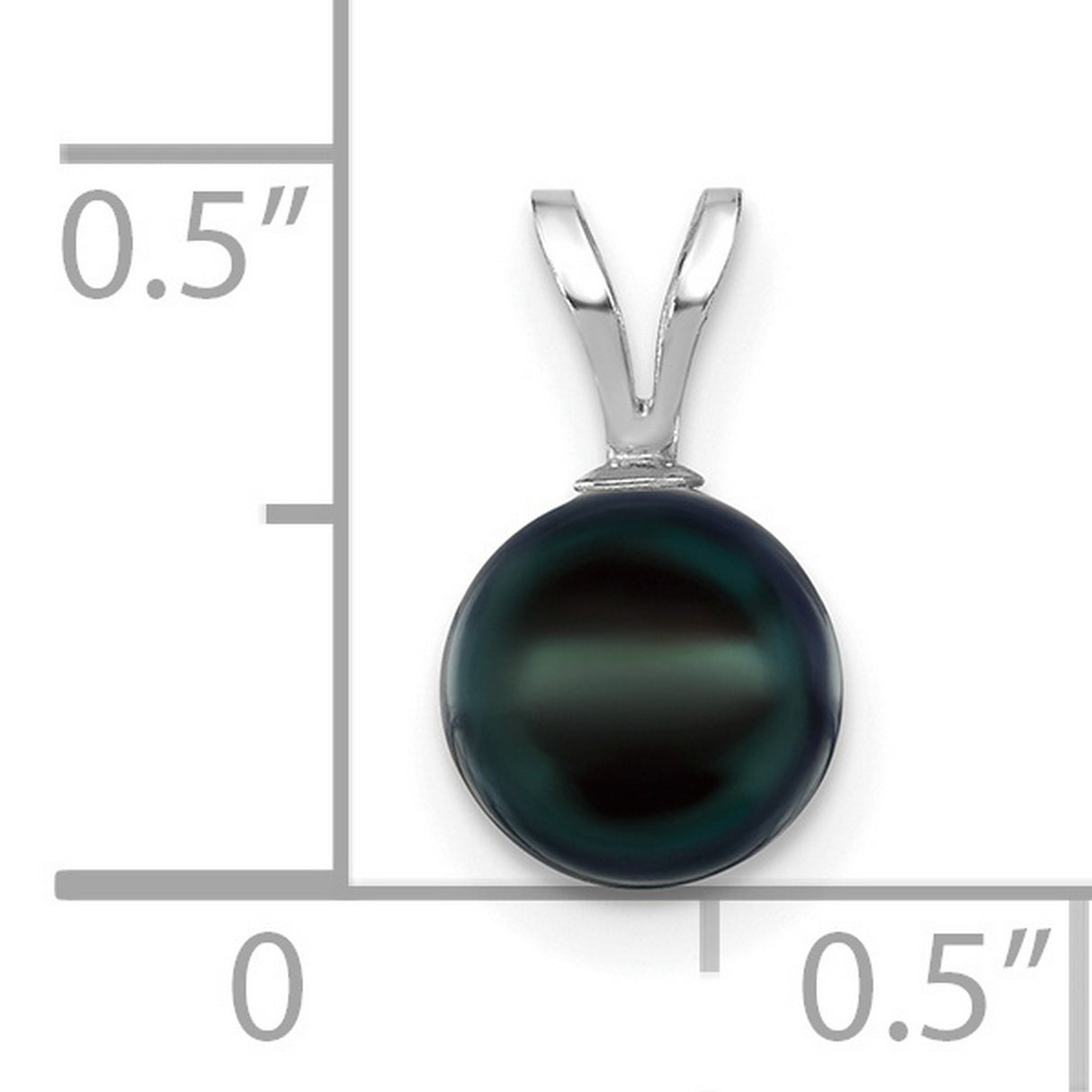 14k White Gold Pendant with Black Tahitian Pearl, Minimalist Saltwater Jewelry for Women