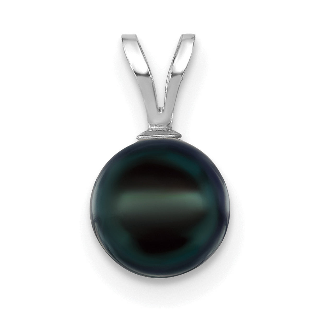 14k White Gold Pendant with Black Tahitian Pearl, Minimalist Saltwater Jewelry for Women