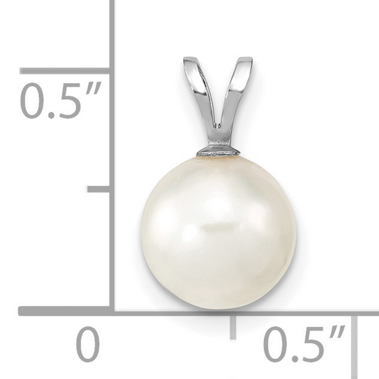 14k White Gold Pendant with Cultured Akoya Pearl, Minimalist Classic Design for Women