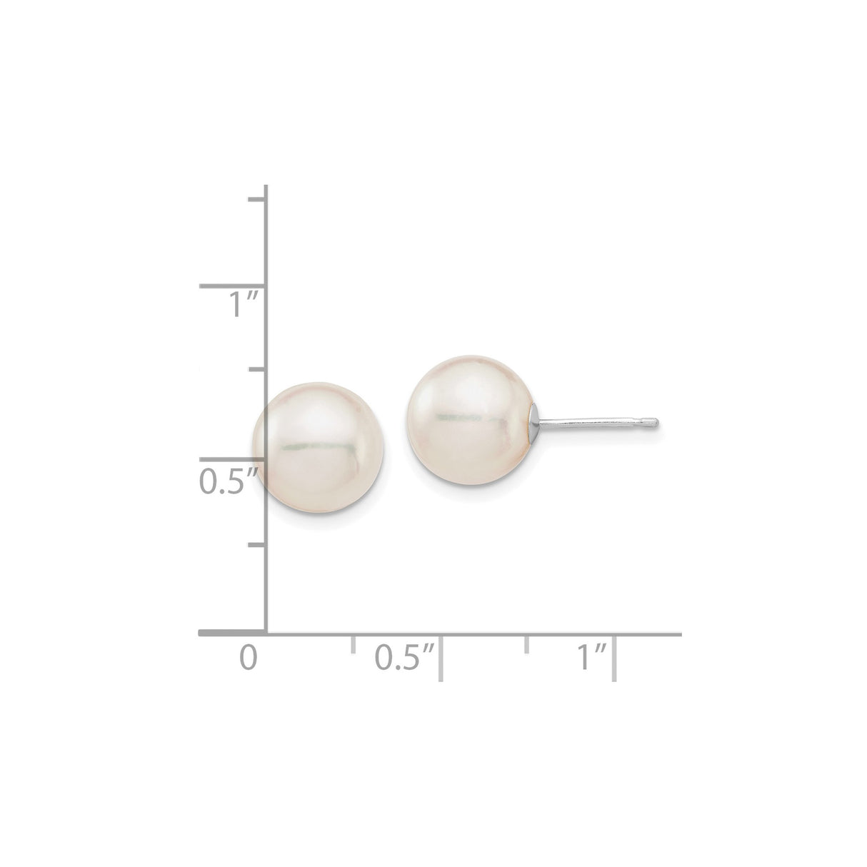 14k White Gold Pearl Stud Earrings, Classic Minimalist Bridal Jewelry for Women