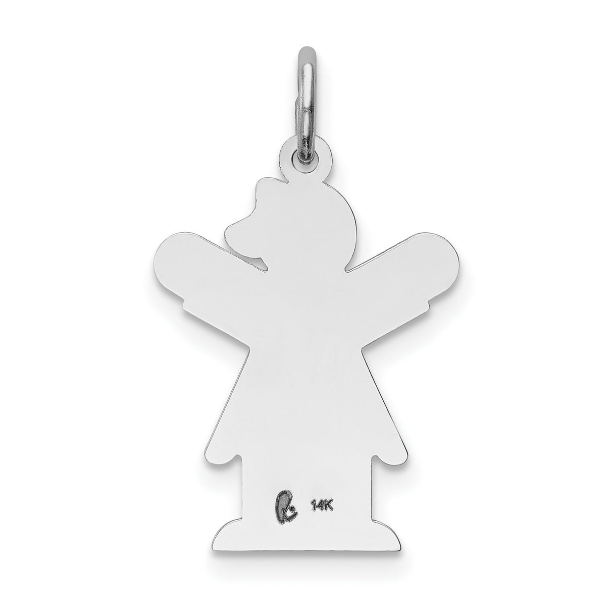 Kid Charm Pendant in Real 14k White Gold
