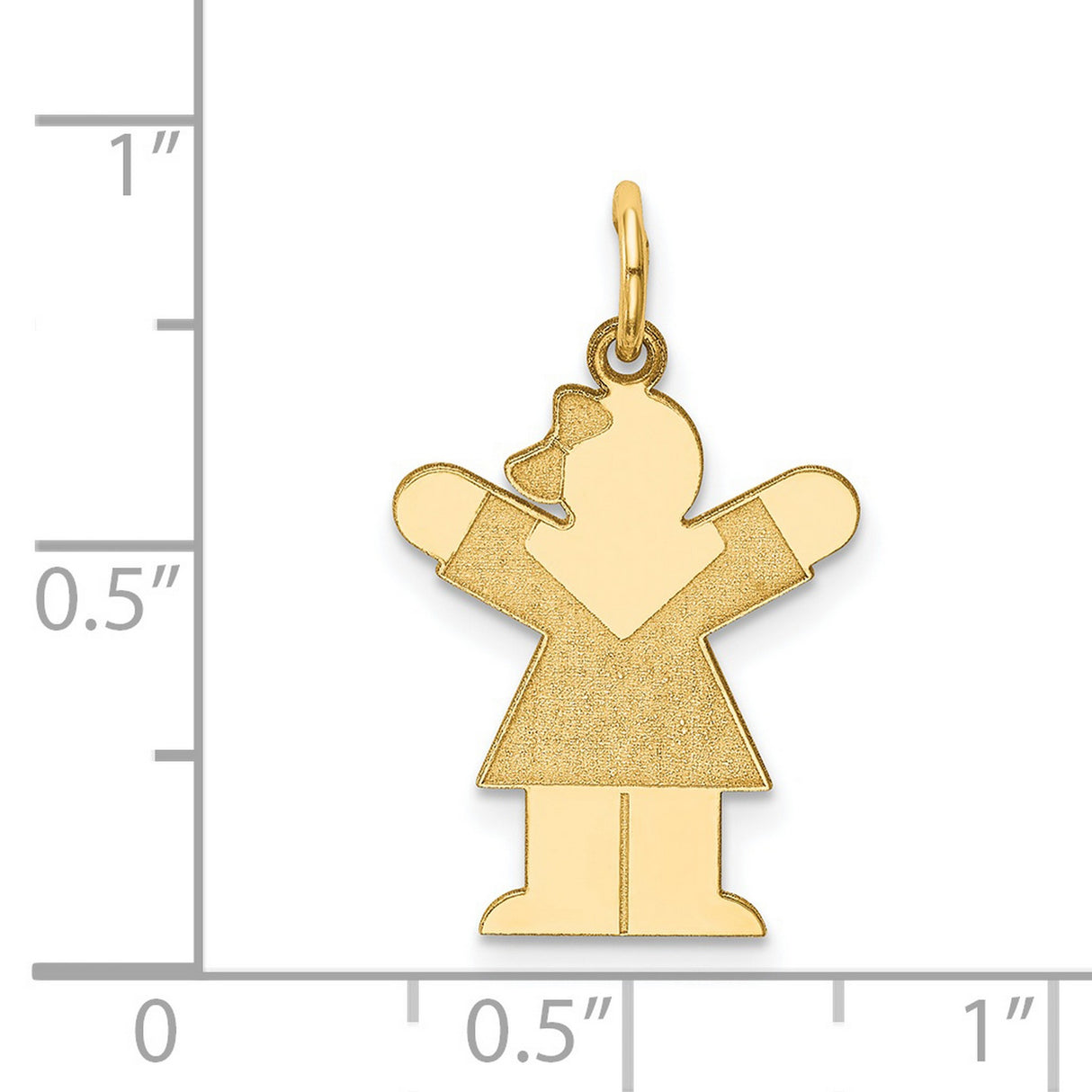 14k Yellow Gold Girl Silhouette Charm Pendant, Sentimental Family Keepsake for Women or Moms