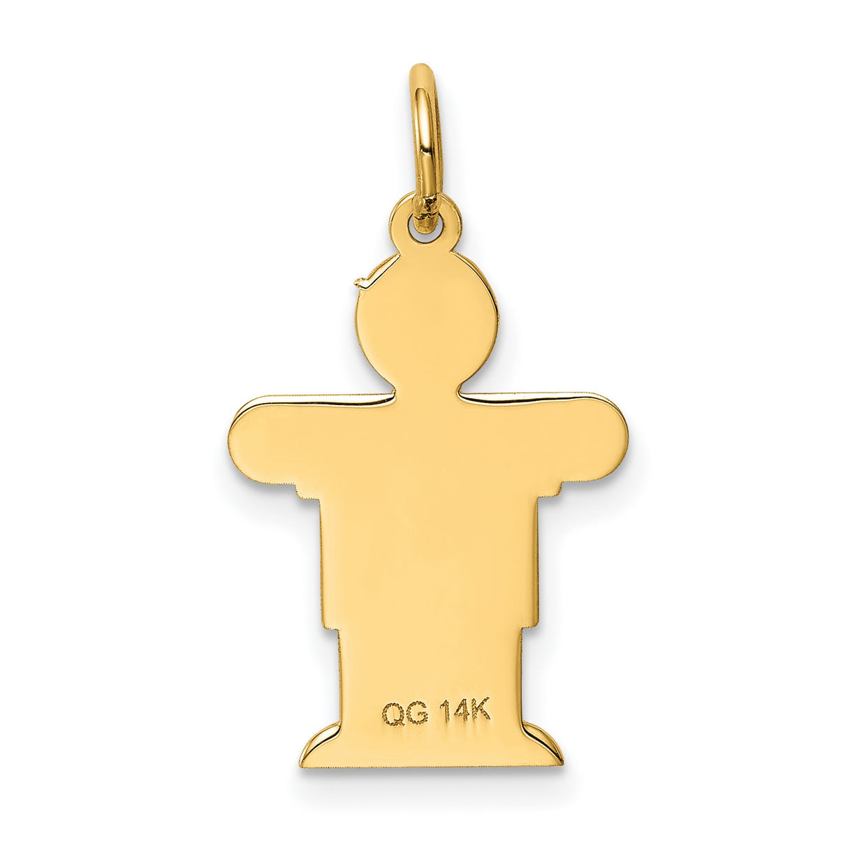 14k Yellow Gold Boy Shaped Pendant with It Is a Boy Phrase, Motherhood and Family Theme