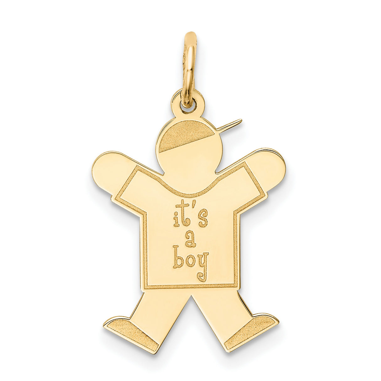 Kid Charm Pendant in Real 14k Yellow Gold