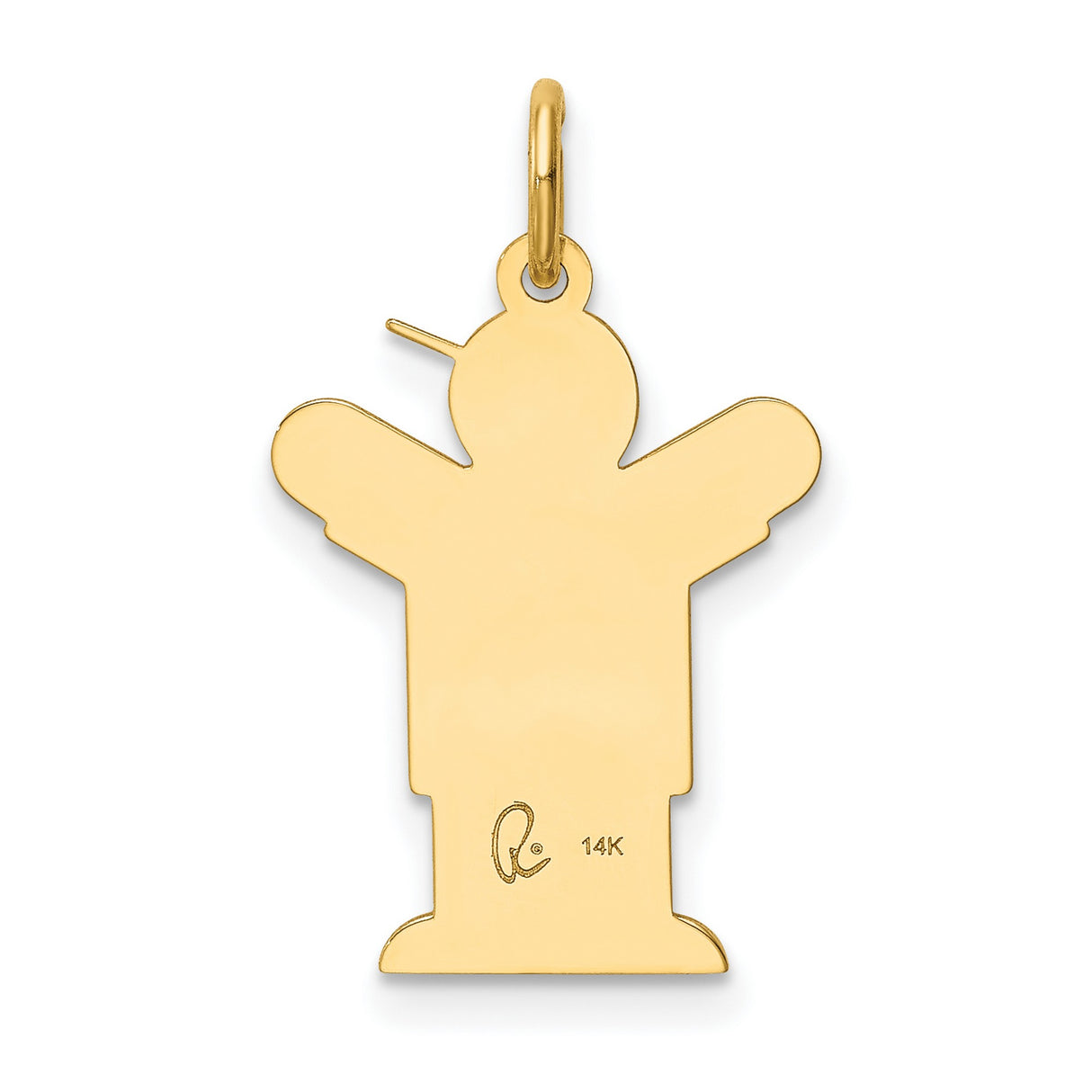 14k Yellow Gold Boy Pendant with Its a Boy Message, Baby Keepsake Charm for Mom or Grandmother