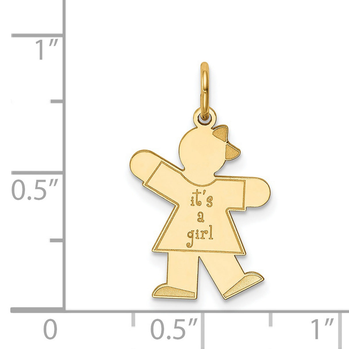 Kid Charm Pendant in Real 14k Yellow Gold