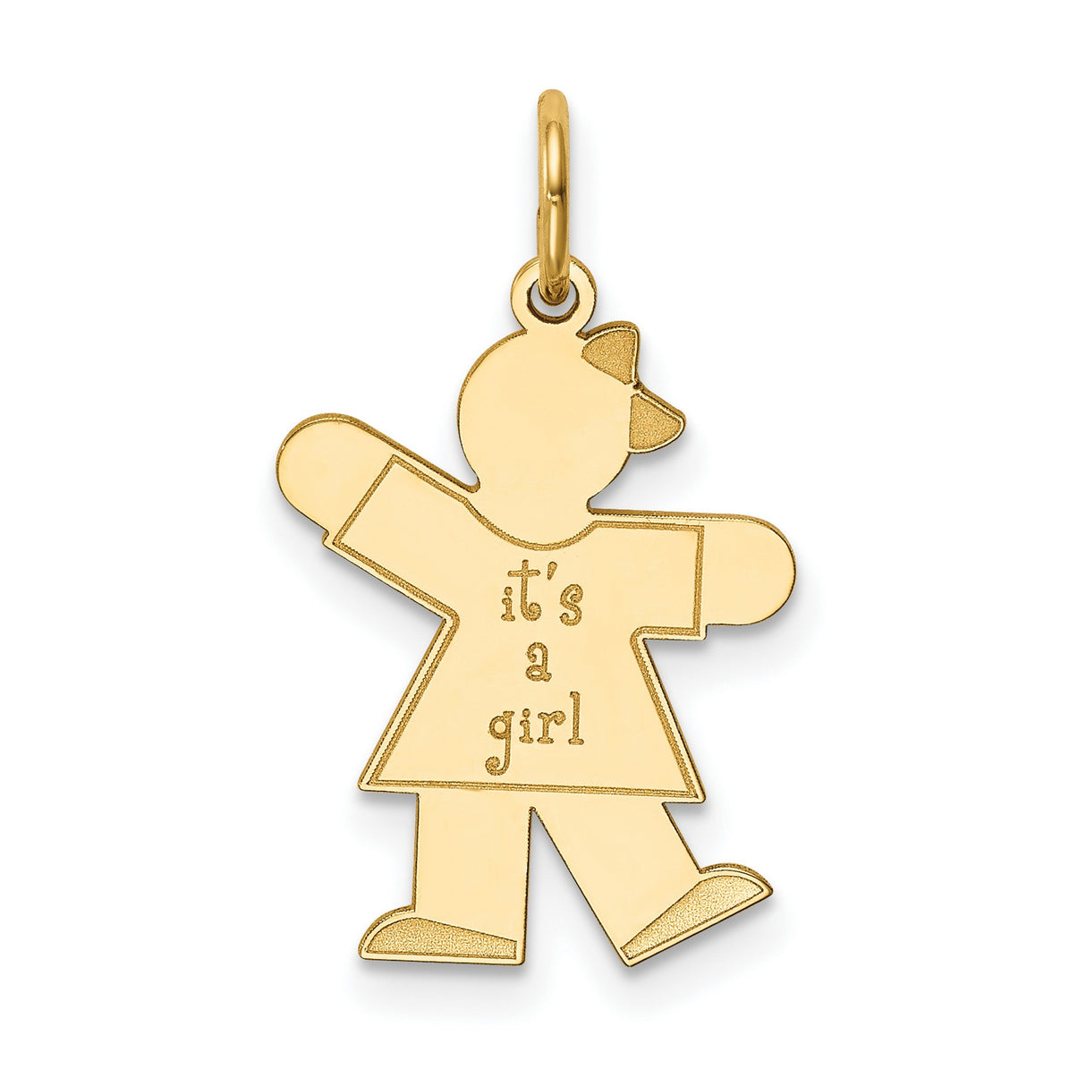 Kid Charm Pendant in Real 14k Yellow Gold