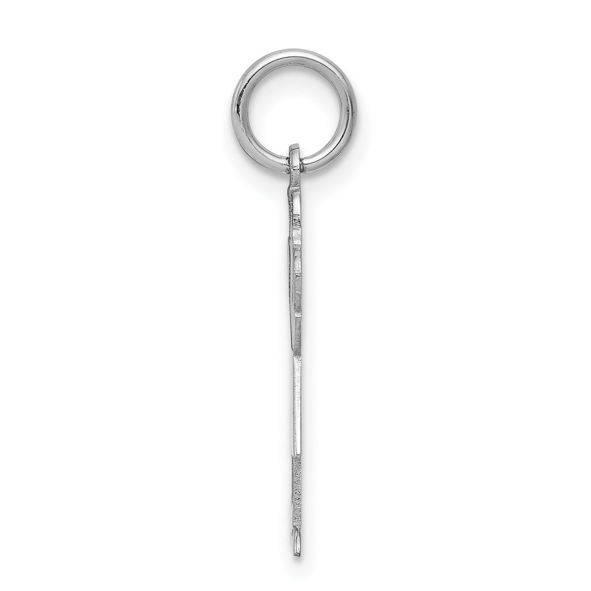 14k White Gold Girl Pendant Charm, Stylized Pigtail Figure, Family and Motherhood Theme Jewelry