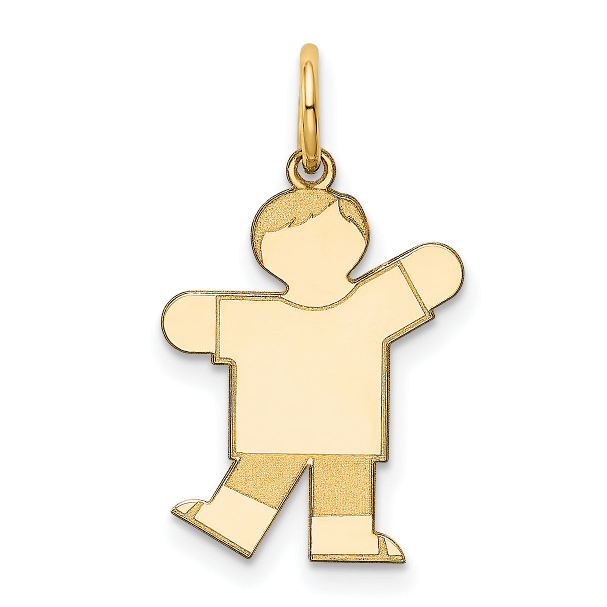 14k Yellow Gold Boy Charm Pendant, Simple Silhouette Family Jewelry for Mothers