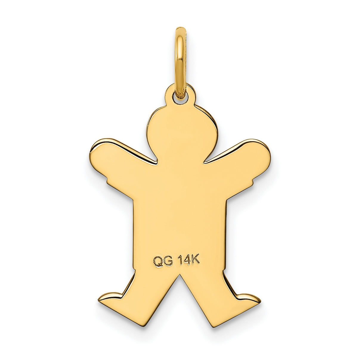 14k Yellow Gold Boy Silhouette Pendant Charm, Minimalist Family Keepsake Jewelry