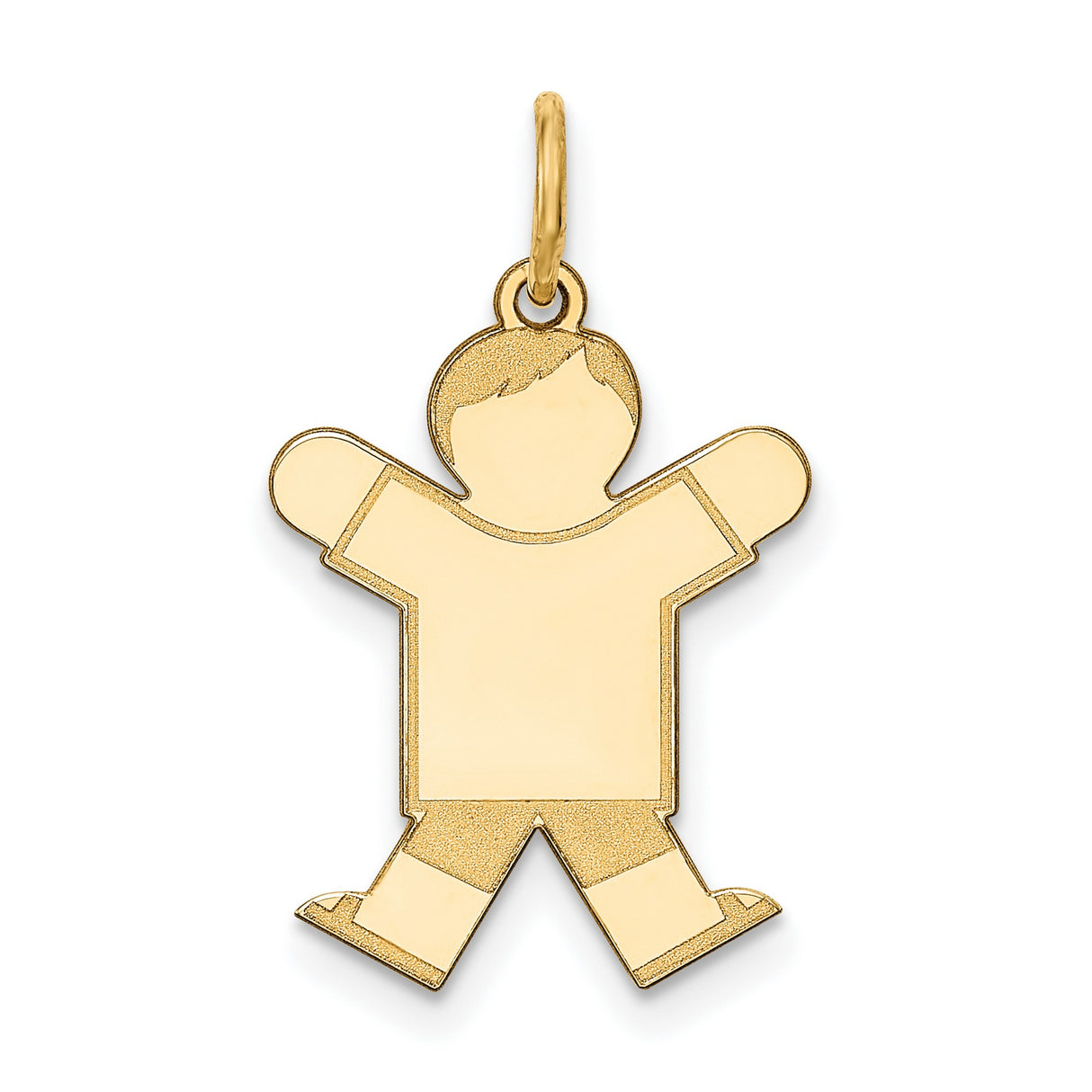 14k Yellow Gold Boy Silhouette Pendant Charm, Minimalist Family Keepsake Jewelry