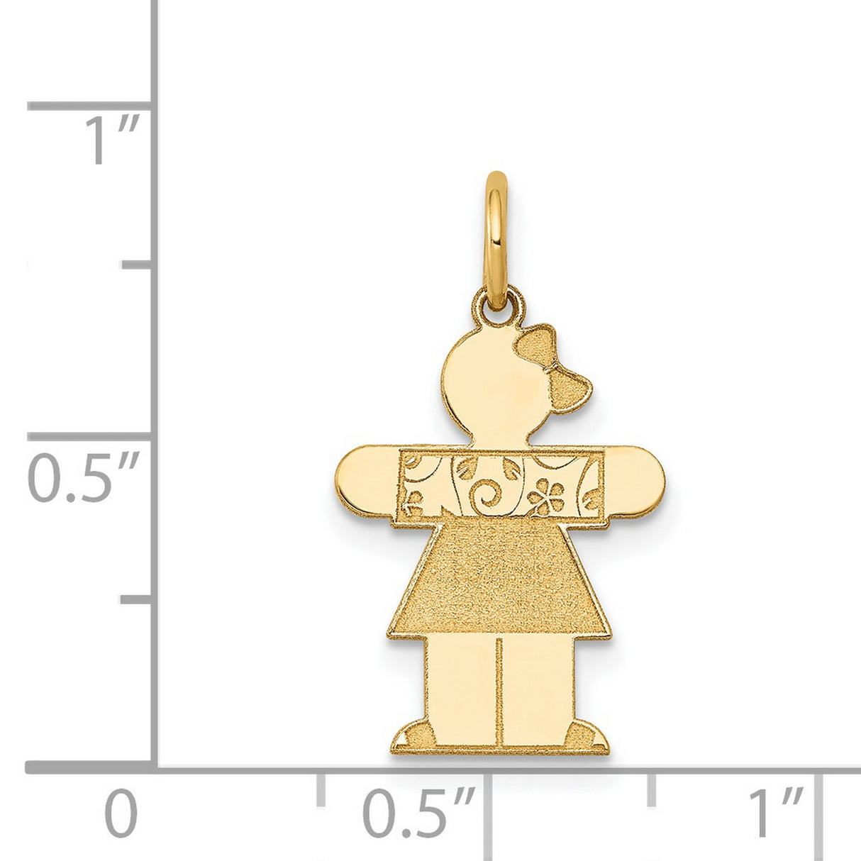 Kid Charm Pendant in Real 14k Yellow Gold
