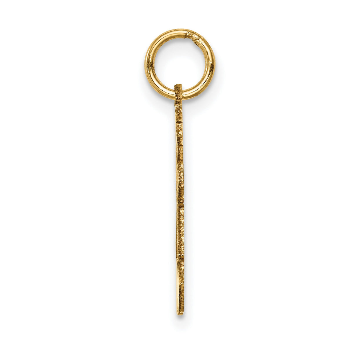 14k Yellow Gold Girl Pendant with Cutout Design and Bow Detail, Floral Family Charm