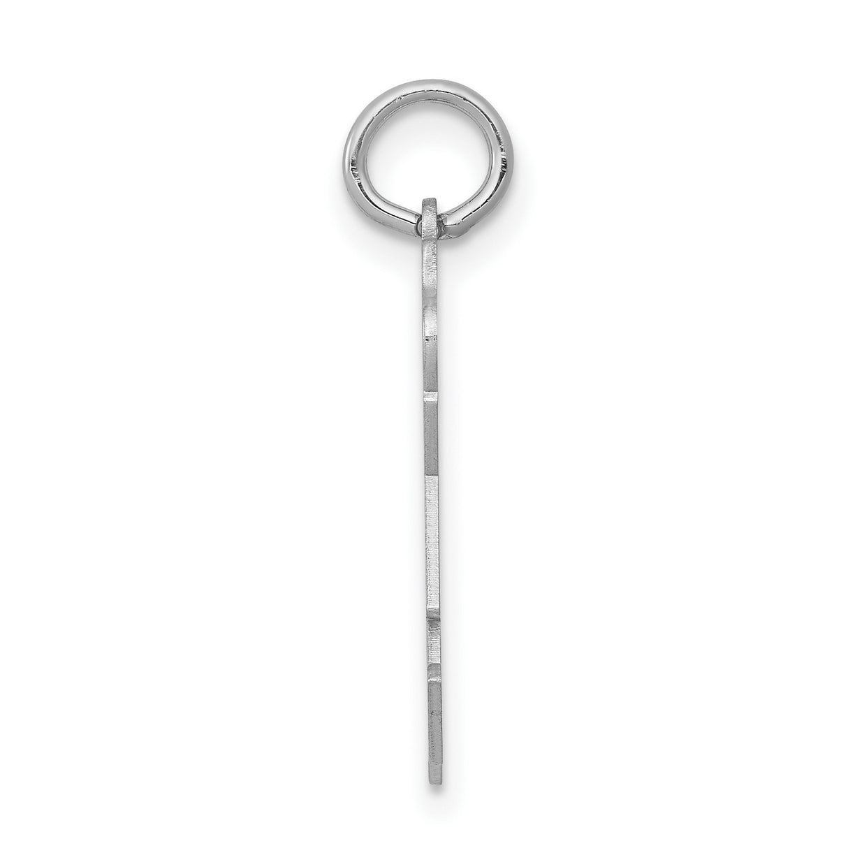 14k White Gold Girl Shaped Pendant with Floral and Bow Detailing, Sentimental Daughter Charm