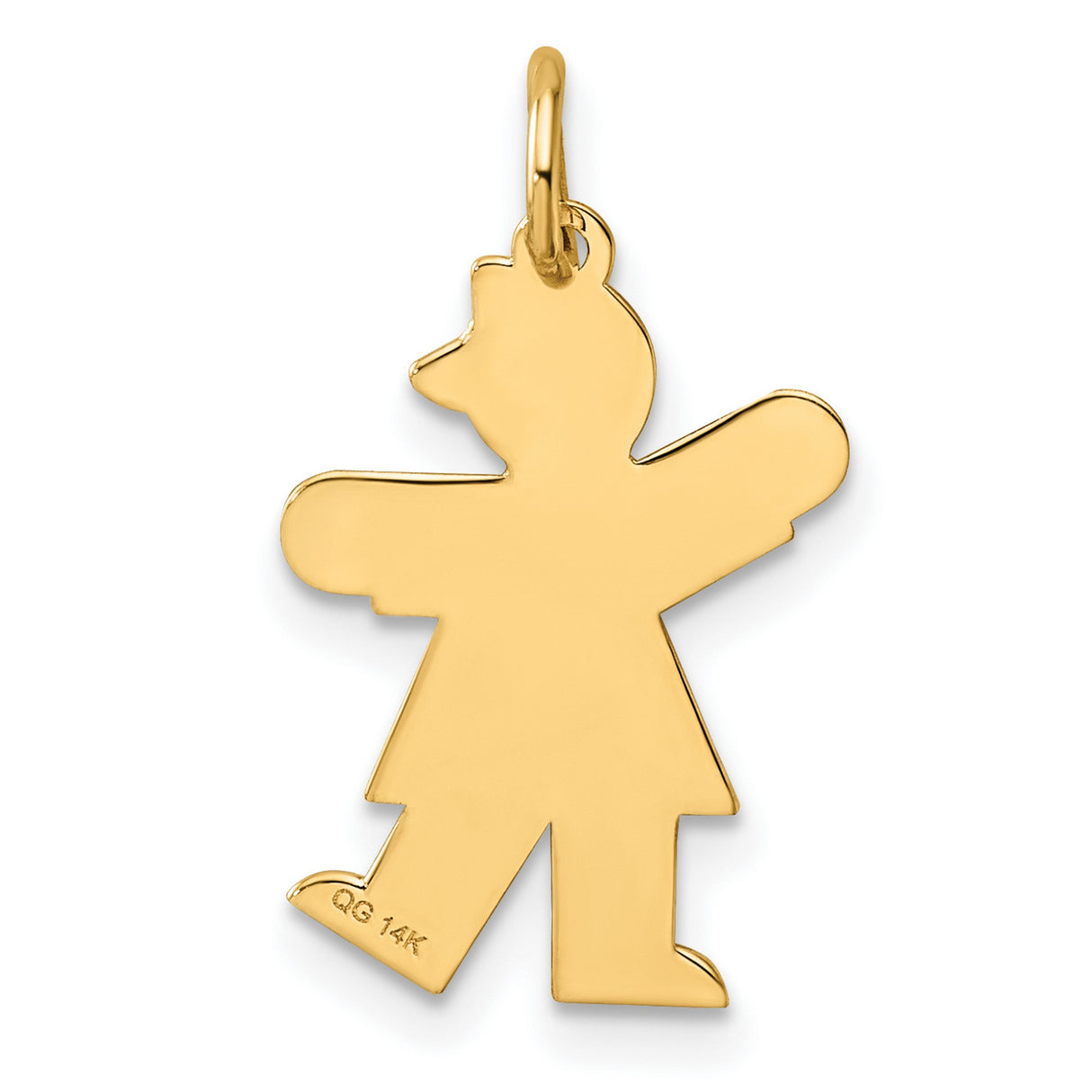 Kid Charm Pendant in Real 14k Yellow Gold
