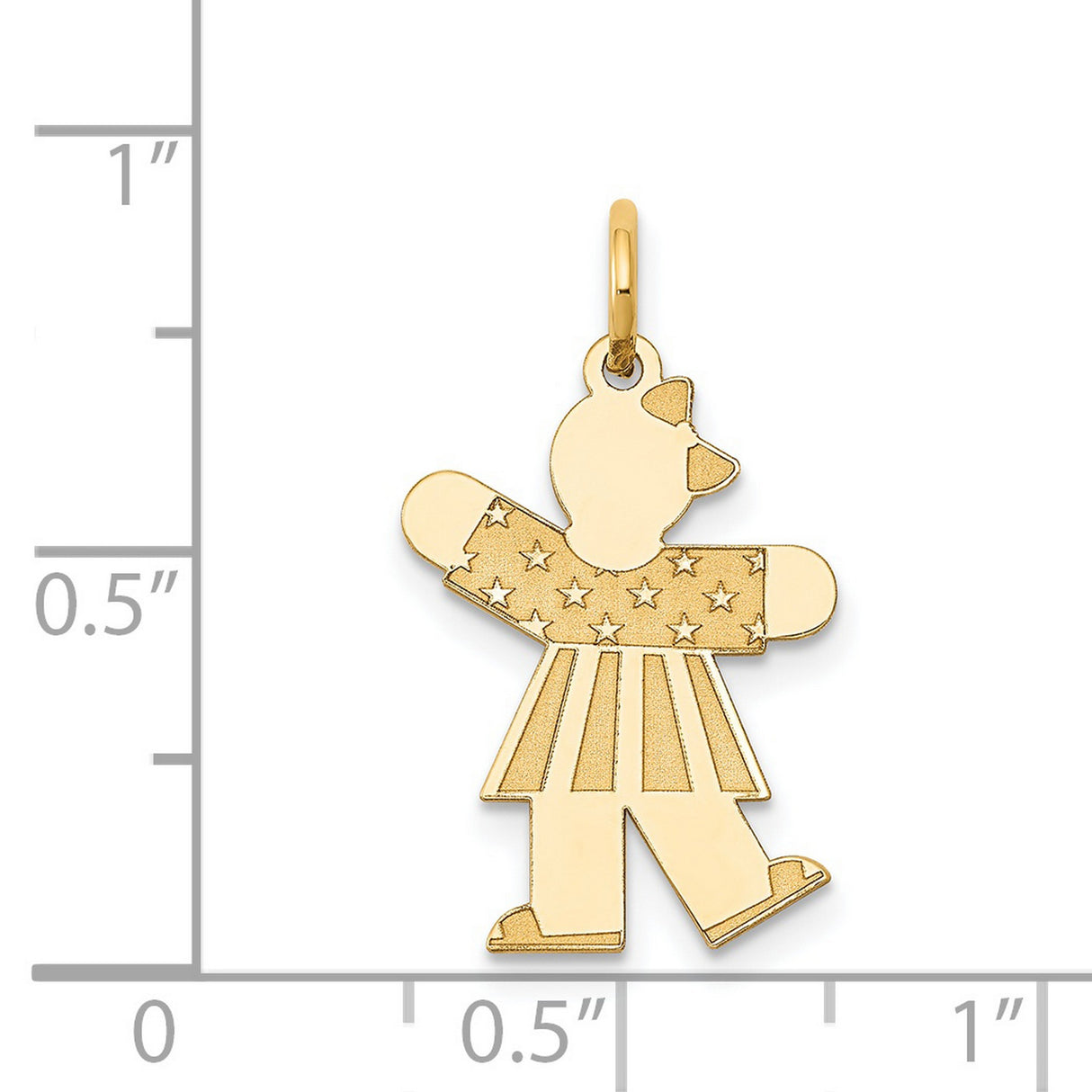 Kid Charm Pendant in Real 14k Yellow Gold