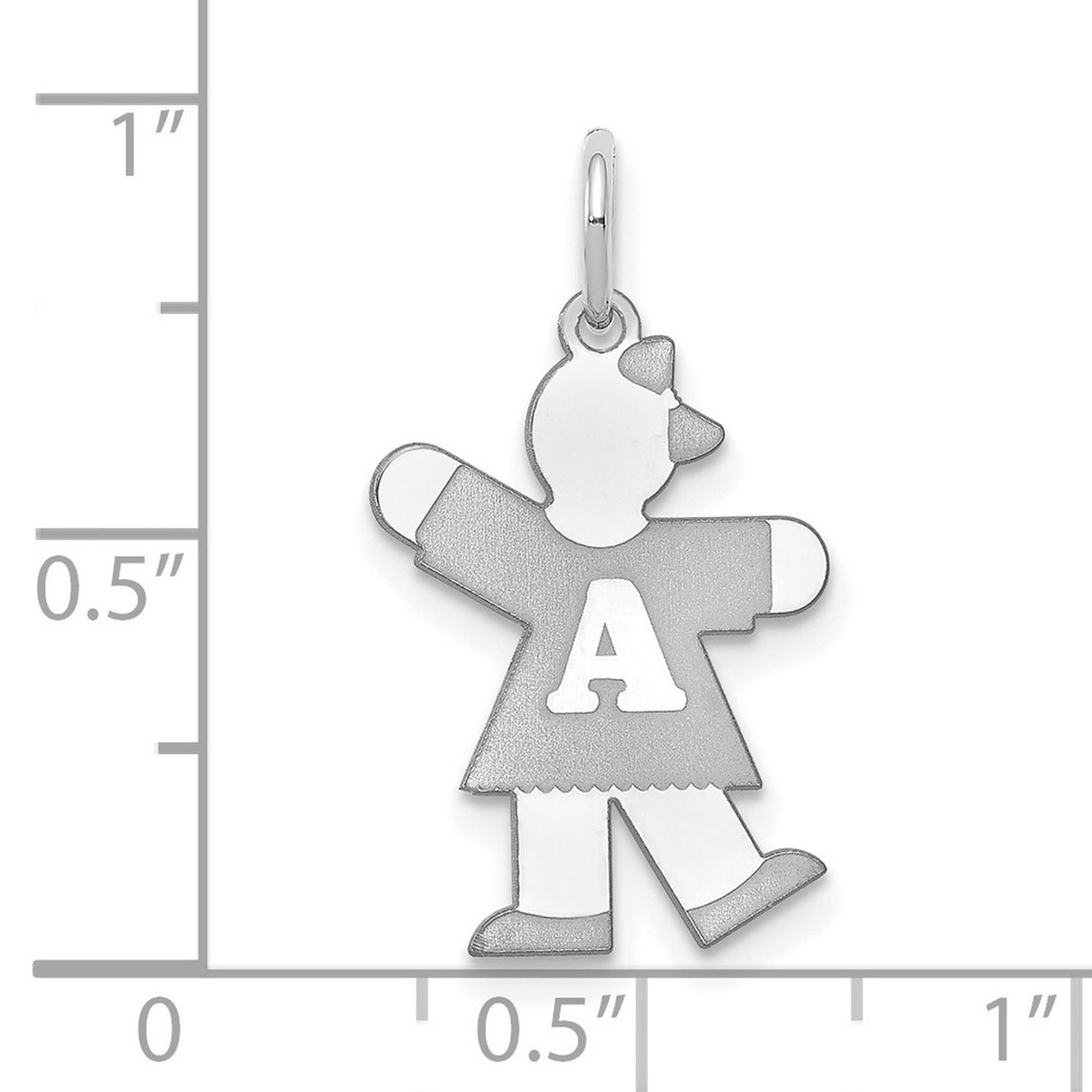 Kid Charm Pendant in Real 14k White Gold